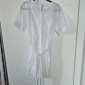 Banana Republic White Button-Up Shirt Dress